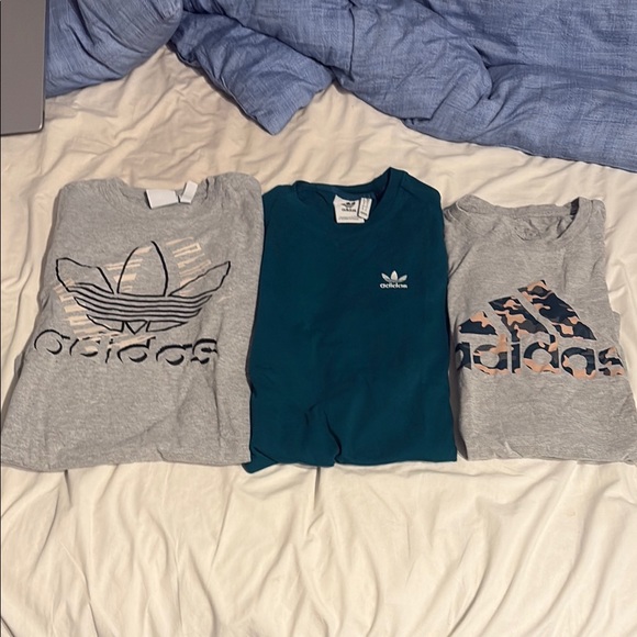 Adidas T-Shirt Trio in Gray and Teal - Picture 1 of 4